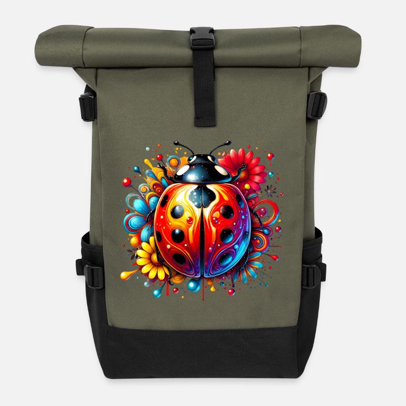 Ladybird - Roll Top Backpack - olive/black