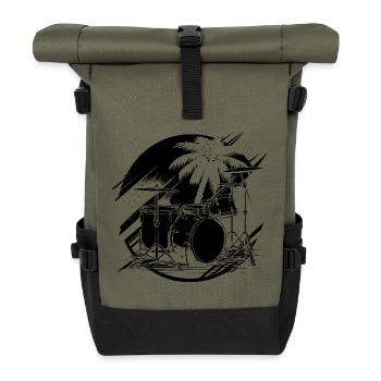 Dessin de piège - Sac à dos roll top - olive/noir - Devant