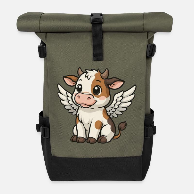 Kuh Engel Bulle - Rolltop Rucksack - Olive/Schwarz