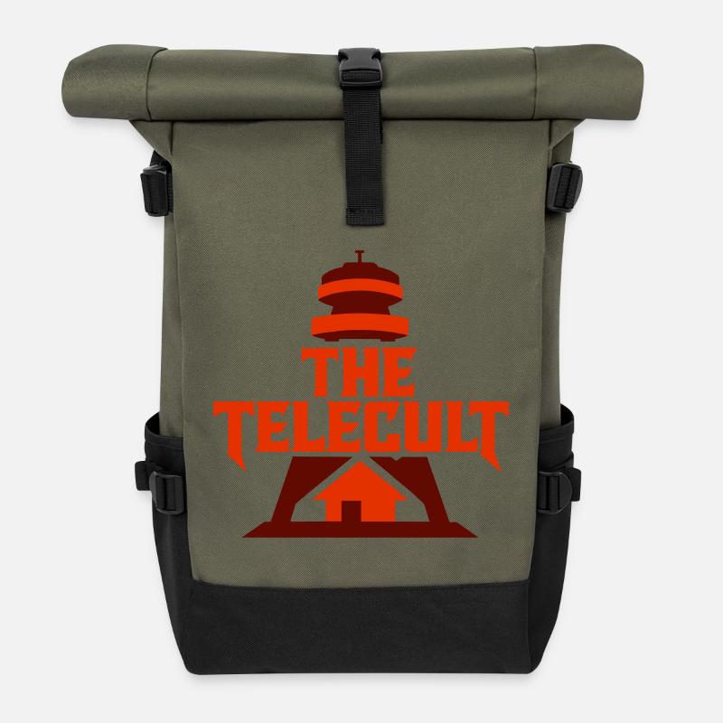 The Telecult Tower - Roll Top Backpack - olive/black