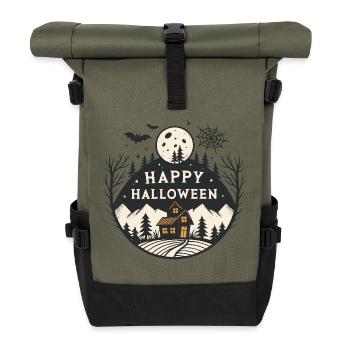 Halloween Night Mountain Cabin - Roll Top Backpack - olive/black - Front