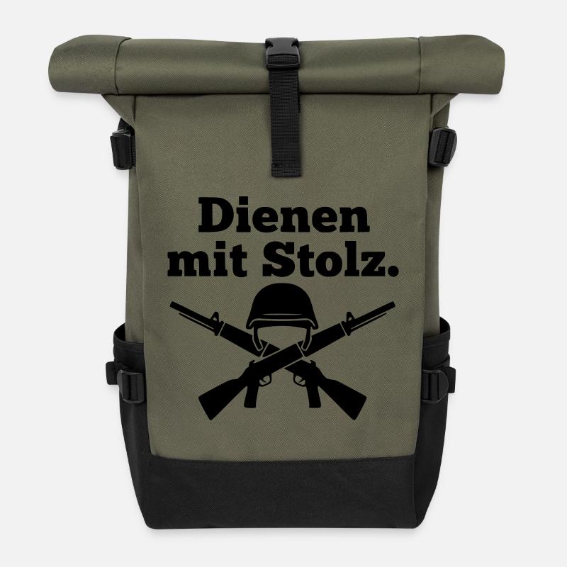 Proud - Roll Top Backpack - olive/black
