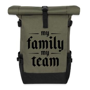 Mon équipe familiale dit - Sac à dos roll top - olive/noir - Devant