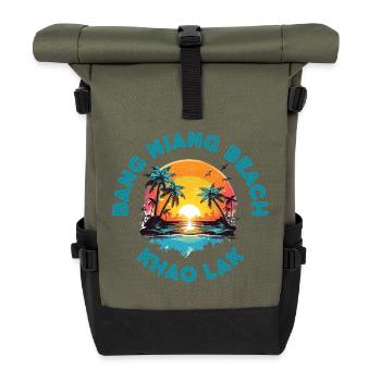 Bang Niang Beach Sonnenuntergangskreis - Rolltop Rucksack - Olive/Schwarz - Vorne