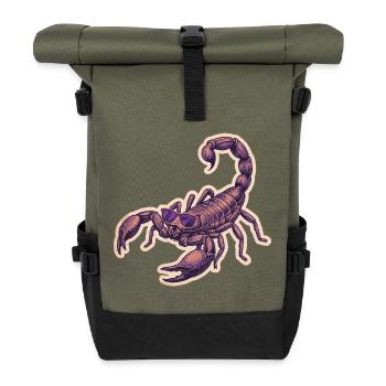 Cool Scorpio With Sunglasses - Roll Top Backpack - olive/black - Front