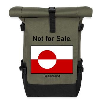 Not for Sale - Greenland Grönland Flagge Flag - Roll Top Backpack - olive/black - Front