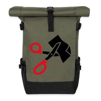 Vêtements Ciseaux Ciseaux de Sauvetage - Sac à dos roll top - olive/noir - Devant