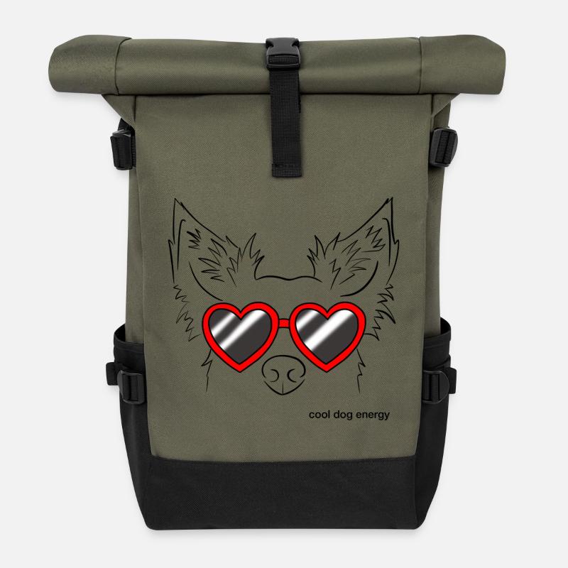 cool dog energy - Rolltop Rucksack - Olive/Schwarz