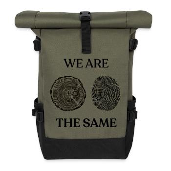 Wir sind gleich - Rolltop Rucksack - Olive/Schwarz - Vorne