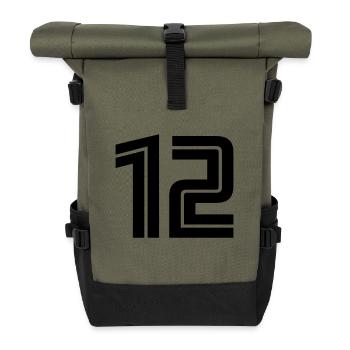 12 - Roll Top Backpack - olive/black - Front