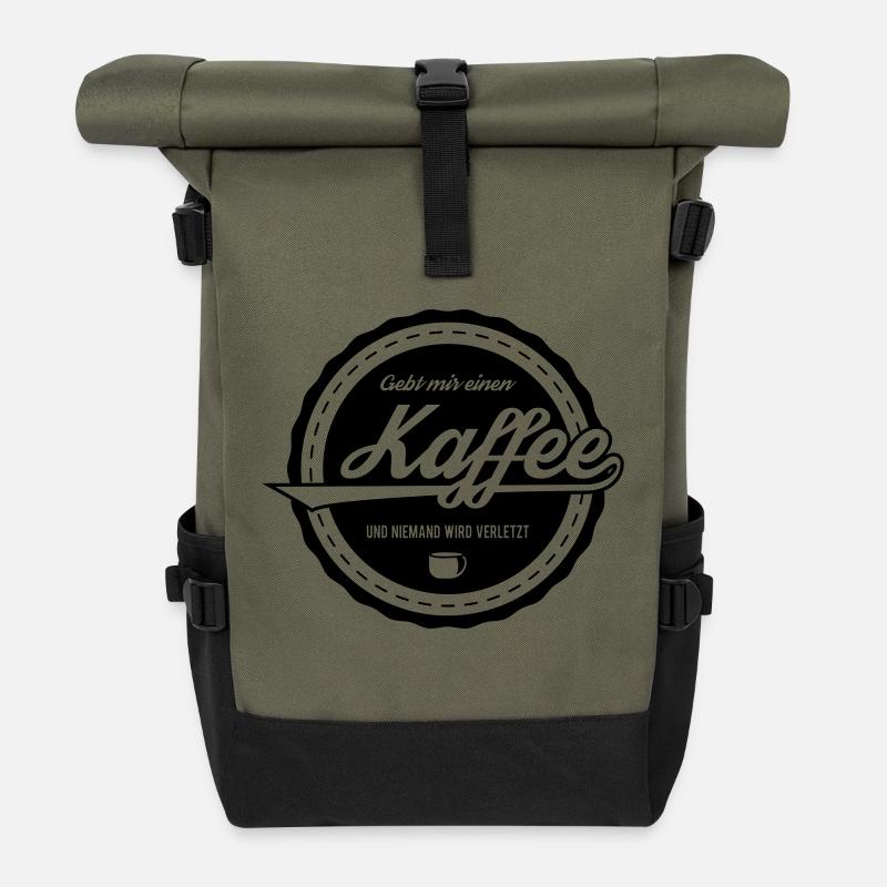 Kaffee - Rolltop Rucksack - Olive/Schwarz