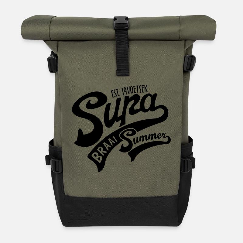 Supa Braai été - Sac à dos roll top - olive/noir