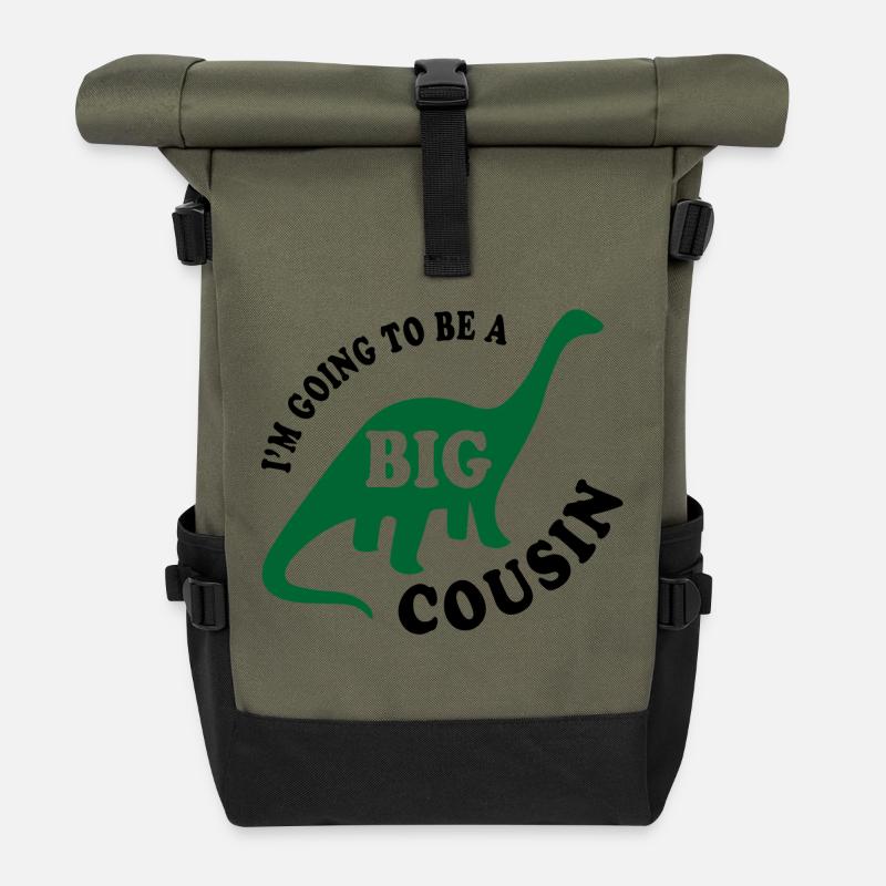 Big Cousin To Be - Rolltop Rucksack - Olive/Schwarz