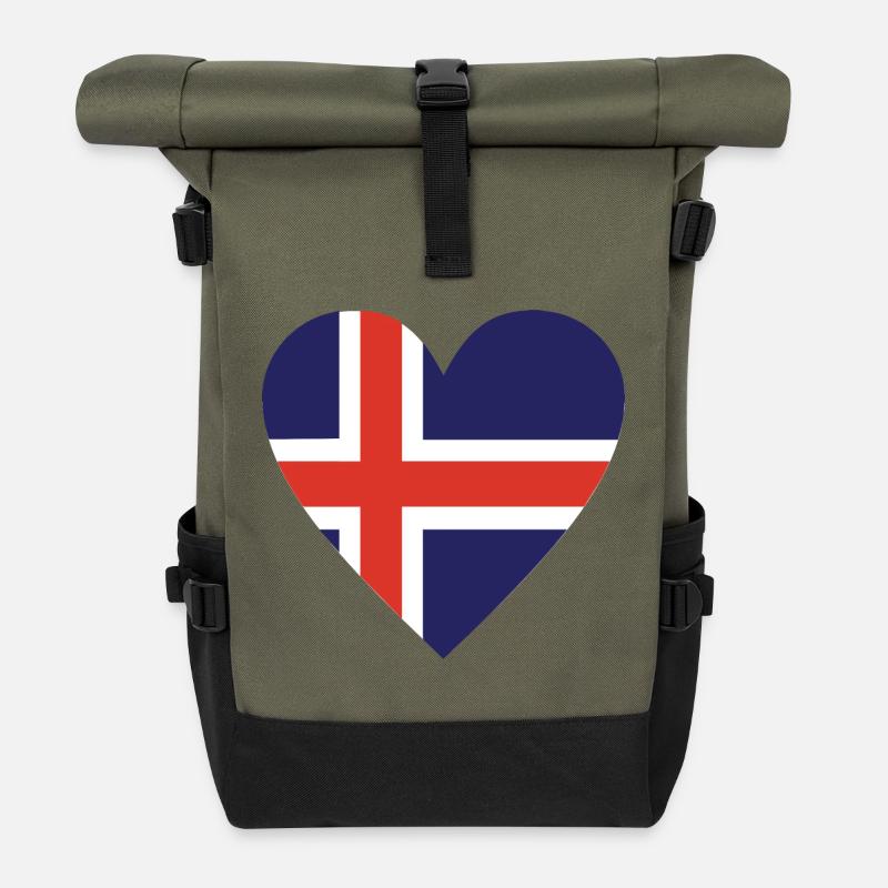 Island - Rolltop Rucksack - Olive/Schwarz