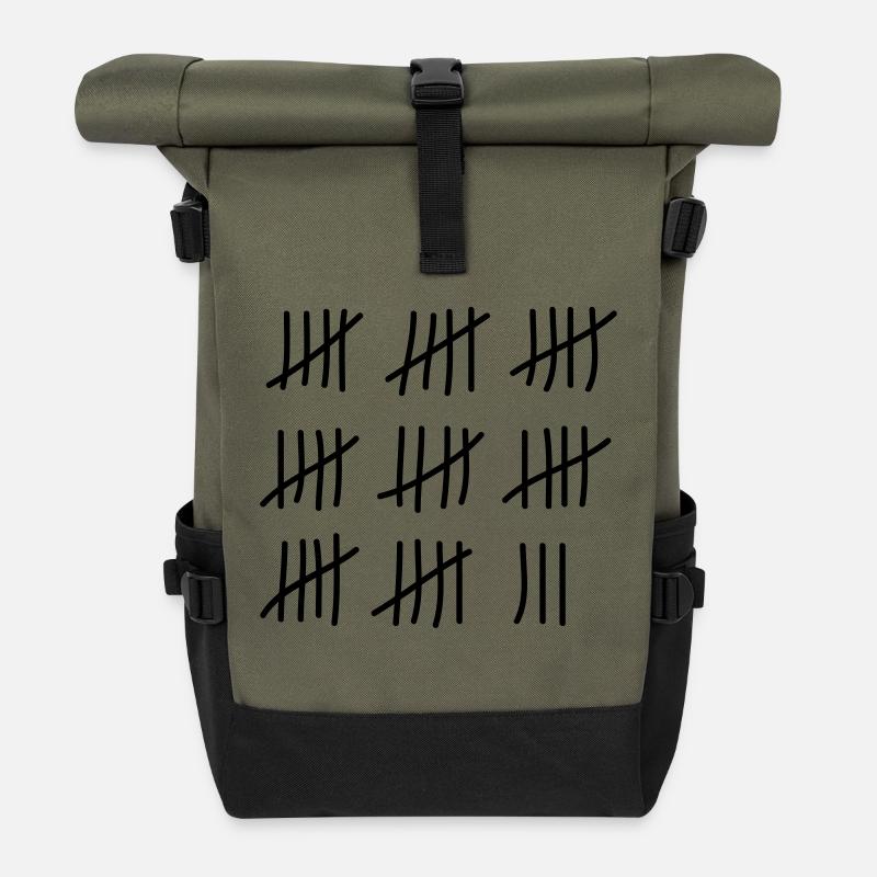 tage_zaehlen_43 - Rolltop Rucksack - Olive/Schwarz
