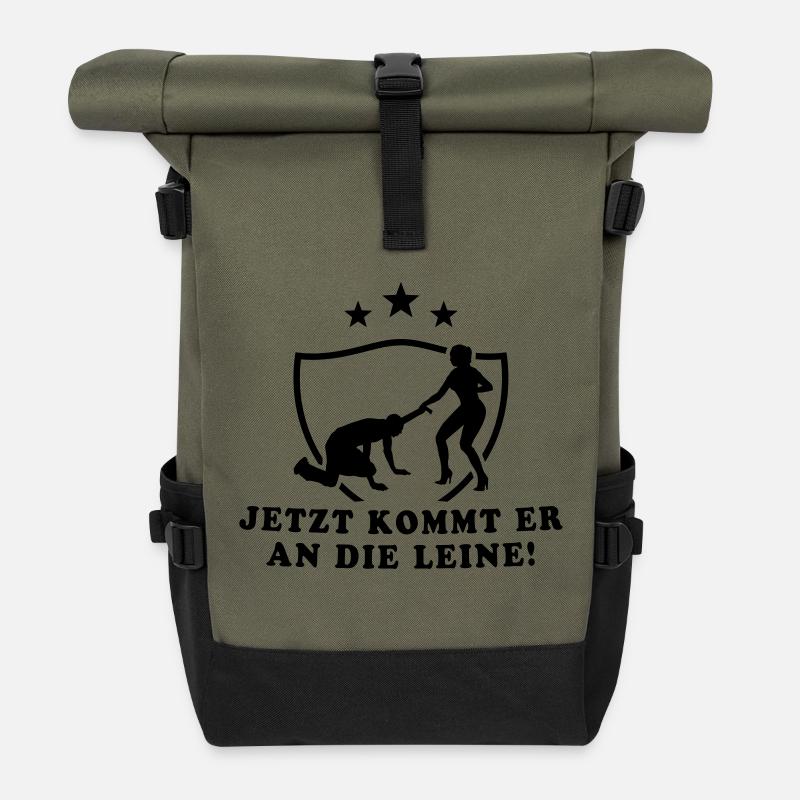 junggesellenabschied - Rolltop Rucksack - Olive/Schwarz