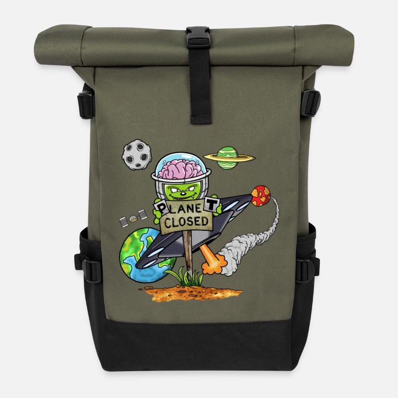 Planet Closed - Rolltop Rucksack - Olive/Schwarz