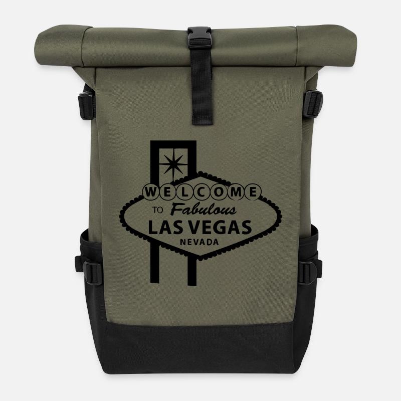 Las Vegas - Sac à dos roll top - olive/noir
