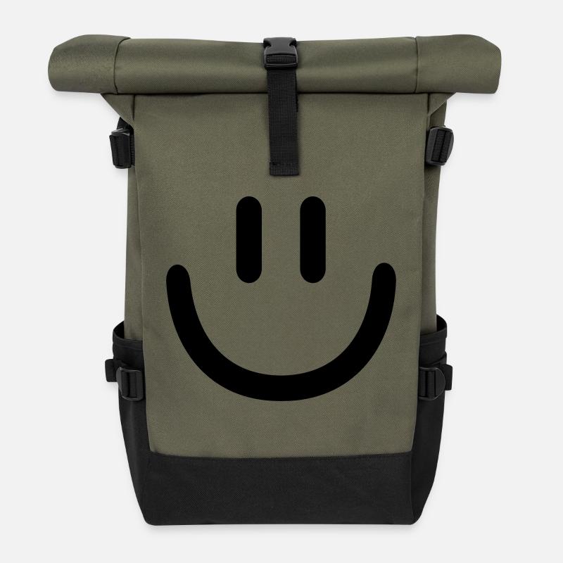 Smiley - Rolltop Rucksack - Olive/Schwarz