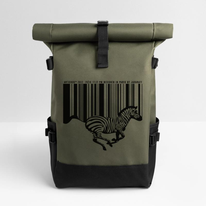 Zebra-Barcode Rolltop Rucksack