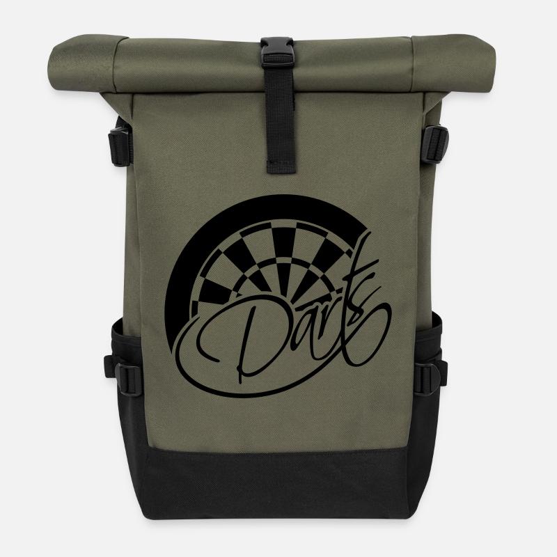 Darts Board Logo Design - Sac à dos roll top - olive/noir