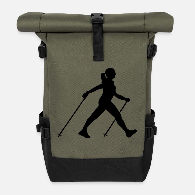 Nordic walking - Rolltop Rucksack - Olive/Schwarz