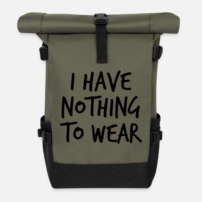 I have nothing to wear - Rolltop Rucksack - Olive/Schwarz