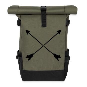 Hipster Sketched Arrows - Sac à dos roll top - olive/noir - Devant