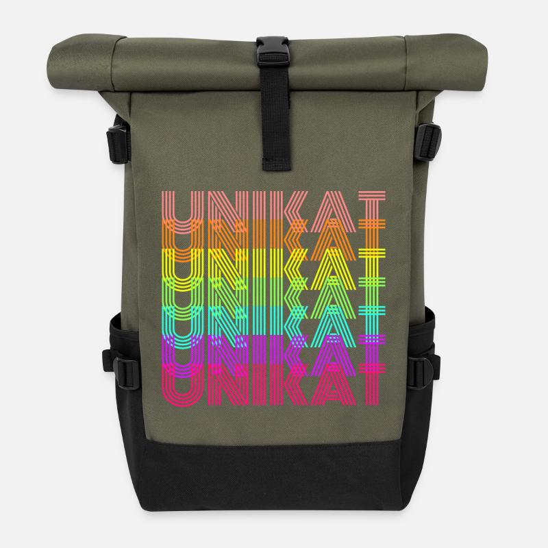 Unikat Bunt - Rolltop Rucksack - Olive/Schwarz