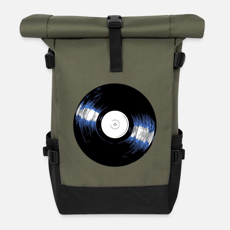 Vinyle - Sac à dos roll top - olive/noir