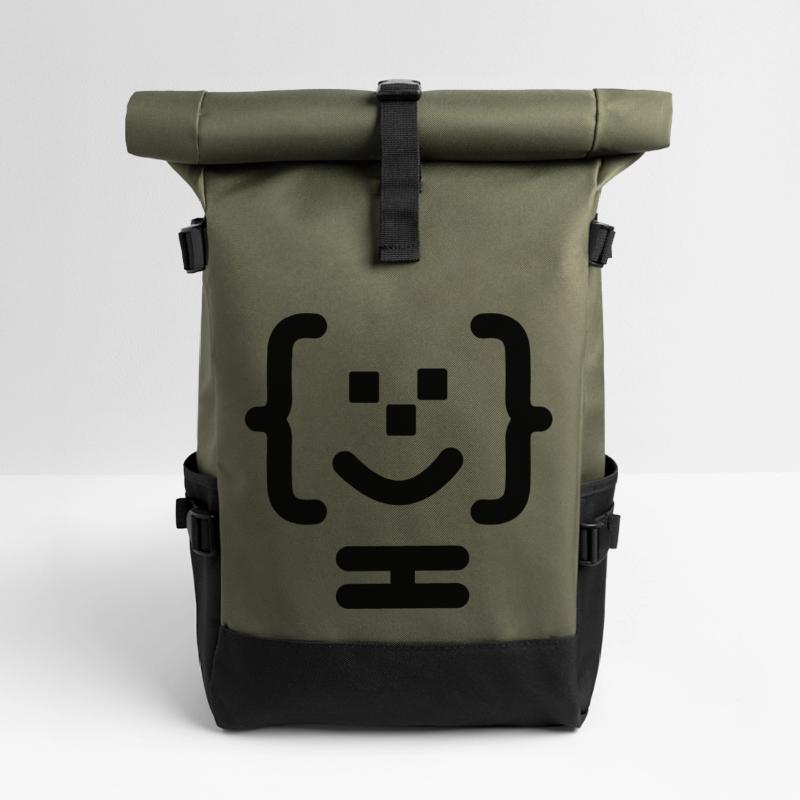 Main programmer code logo Roll Top Backpack