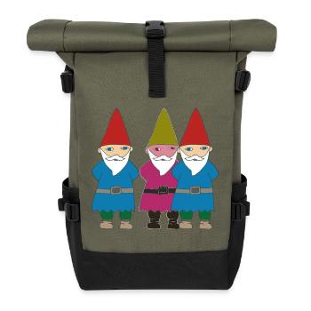 gartenzerge vielfalt - Rolltop Rucksack - Olive/Schwarz - Vorne