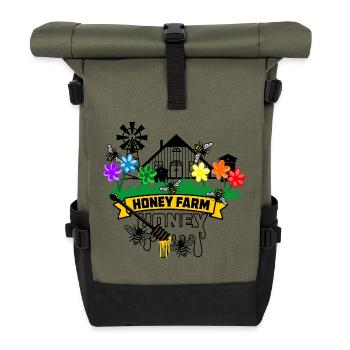 Ferme de miel - Sac à dos roll top - olive/noir - Devant