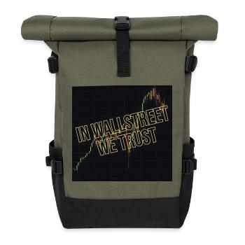 Wall Street Nous faisons confiance Motif financier - Sac à dos roll top - olive/noir - Devant