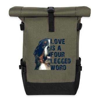 Berner Sennenhund - Rolltop Rucksack - Olive/Schwarz - Vorne