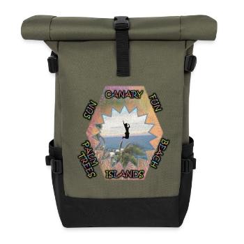 Les îles Canaries avec leur propre touche - plaisir ensoleillé sur la plage - Sac à dos roll top - olive/noir - Devant