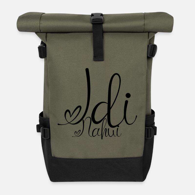 Idi Schwarz - Rolltop Rucksack - Olive/Schwarz