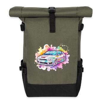 Voiture - Illustration - Sac à dos roll top - olive/noir - Devant