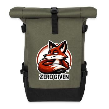 Zéro donné - Illustration de renard - Sac à dos roll top - olive/noir - Devant