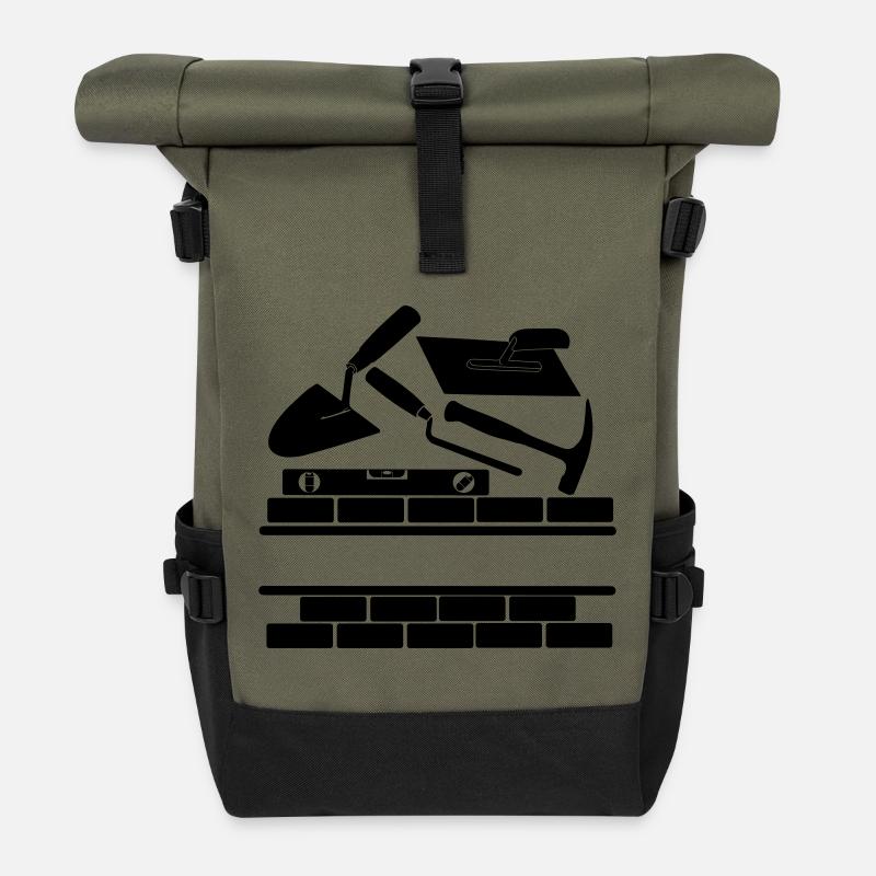 Freimaurer-Logo - Rolltop Rucksack - Olive/Schwarz