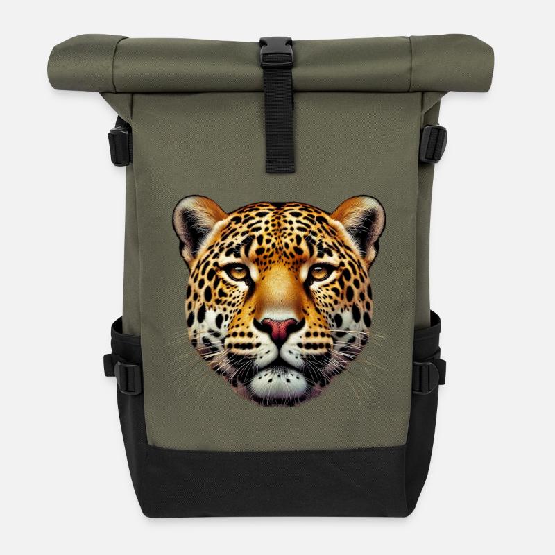 Leopard - Rolltop Rucksack - Olive/Schwarz