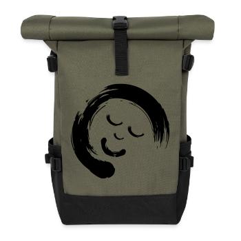 Schlafmeditation aus der Serie Ensie face - Rolltop Rucksack - Olive/Schwarz - Vorne