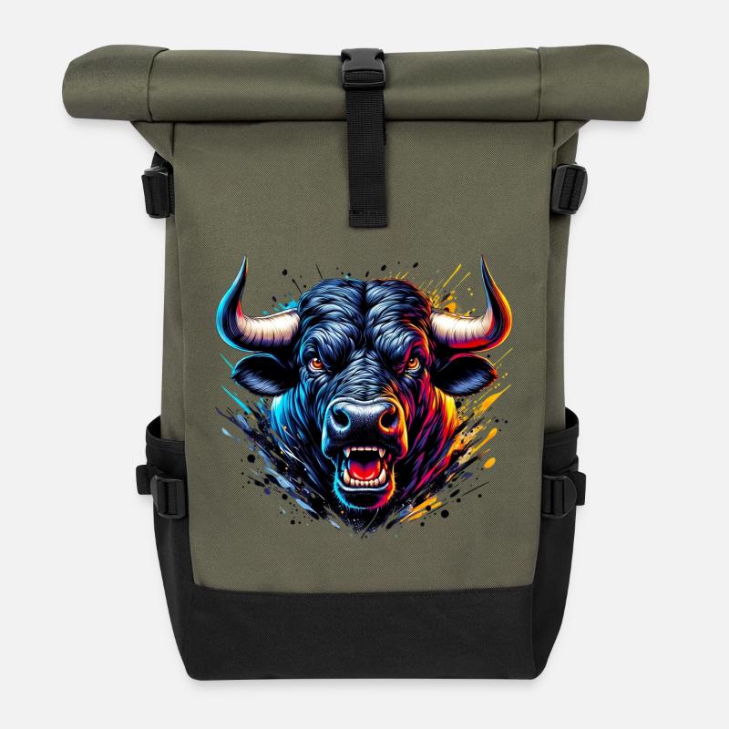 Stier - Rolltop Rucksack - Olive/Schwarz