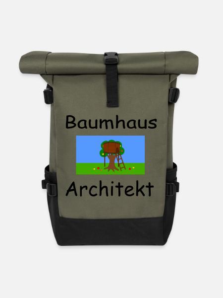 Baumhaus Architekt - Rolltop Rucksack - Olive/Schwarz