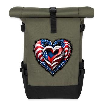 Das Herz - Rolltop Rucksack - Olive/Schwarz - Vorne