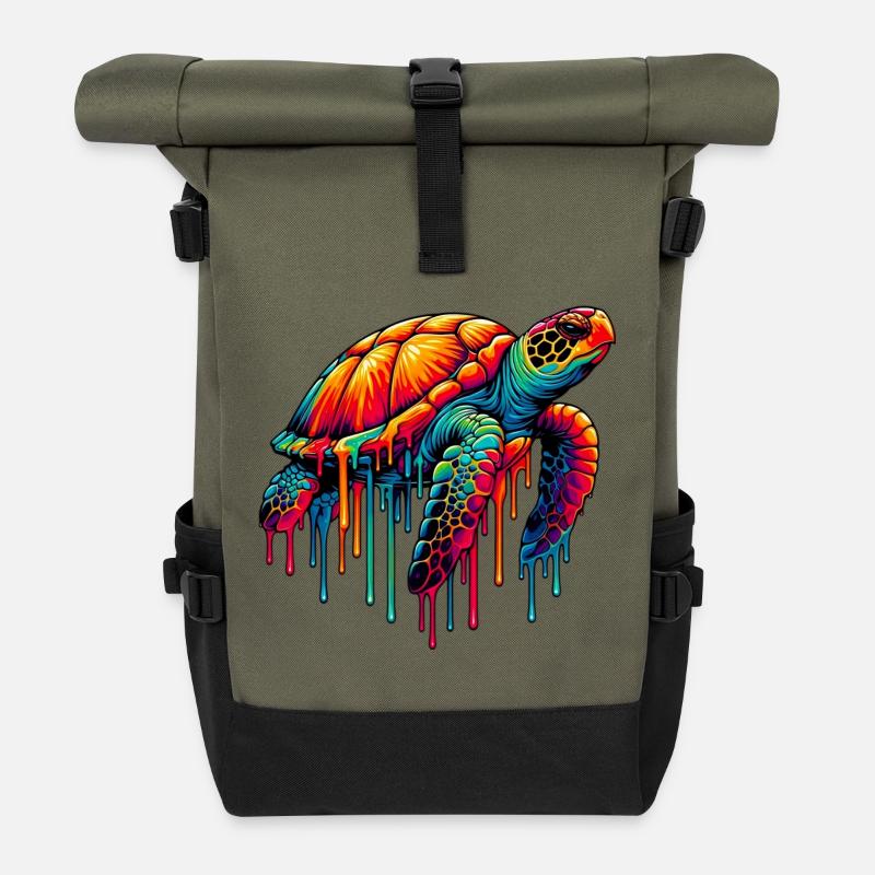 Schildkröte - Rolltop Rucksack - Olive/Schwarz