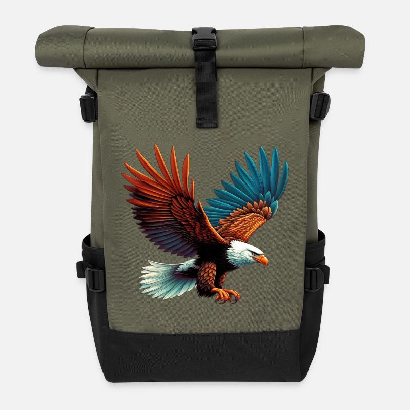 Aigle - Sac à dos roll top - olive/noir