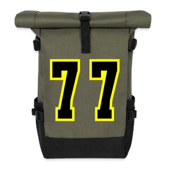 77 Number Jersey - Roll Top Backpack - olive/black - Front