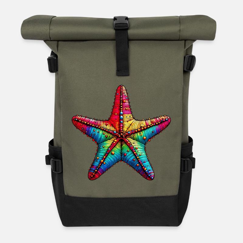 Seestern - Rolltop Rucksack - Olive/Schwarz