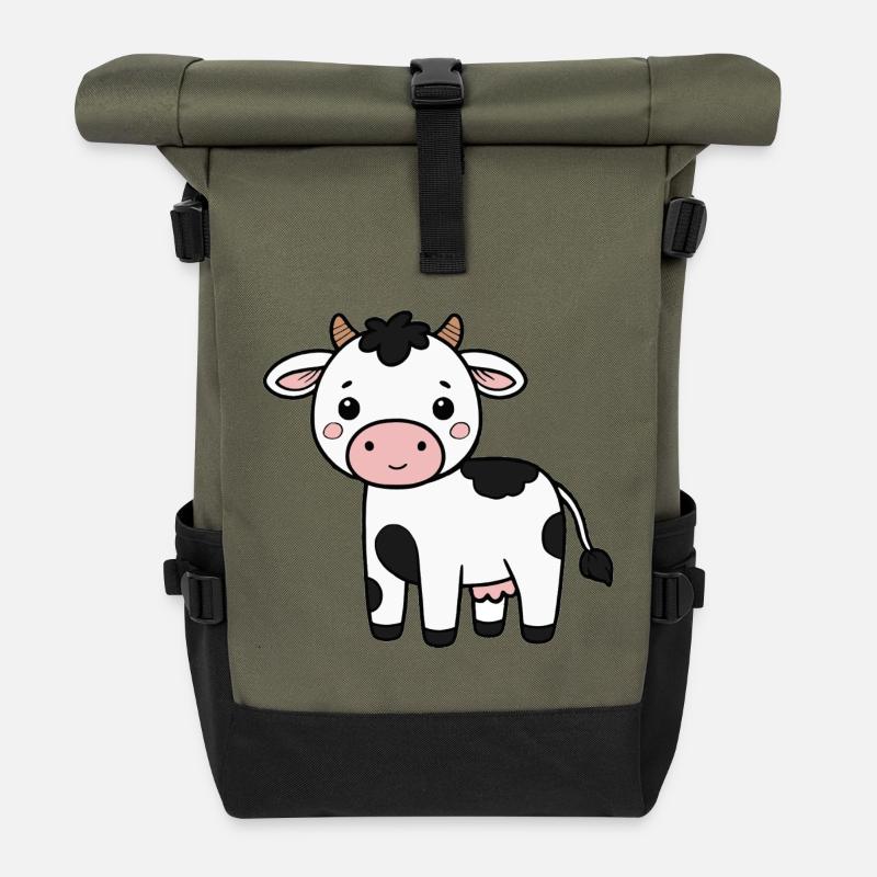 Vache Vaches - Sac à dos roll top - olive/noir